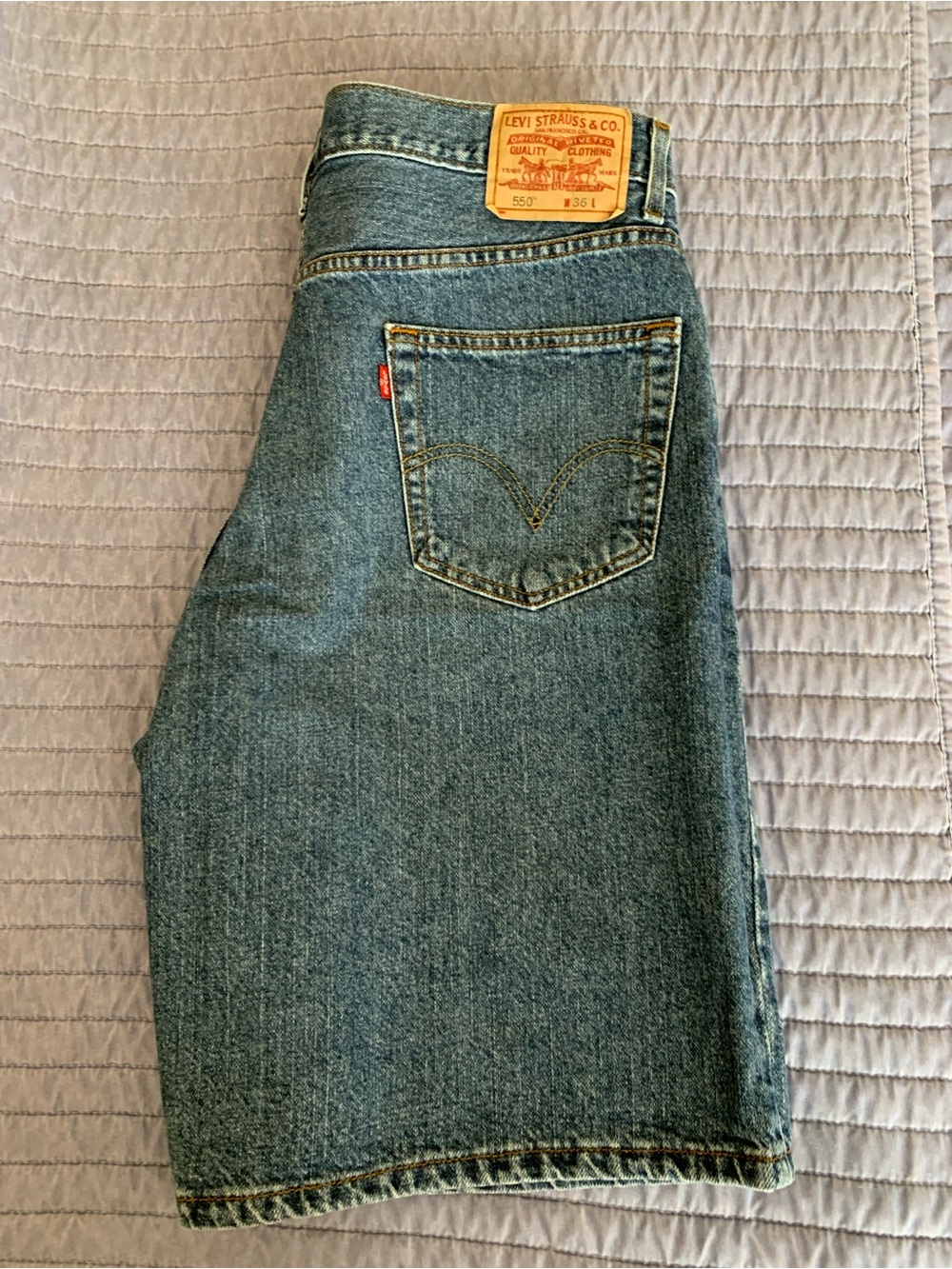Men's Light Blue Denim Jean Shorts - Picture 2 of 3